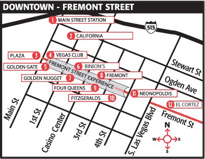 fremont street casino map.